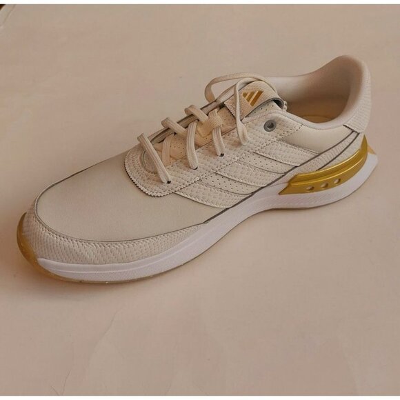 adidas Womens Size 9 S2G SL LEATHER 25 Spikeless Golf Shoes Off White Gold - Picture 3 of 9